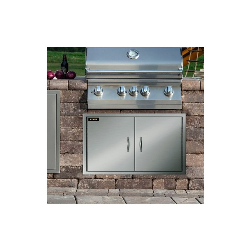 Ulkokeittiön ruostumatonta terästä 99 x 66 cm kaksiosaiset ovet