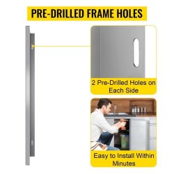 Ulkokeittiön kaksiosaiset ovet ruostumatonta terästä 75,5 x 53 cm