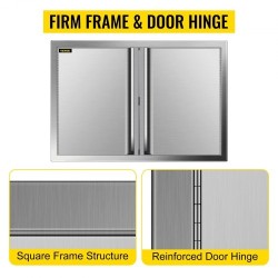 Ulkokeittiön kaksiosaiset ovet ruostumatonta terästä 75,5 x 53 cm