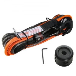 Synteettinen vinssiköysi 4,8 mm 15,2 m PU-päällystetty suojaholkilla taottu teräskoukku ATV UTV