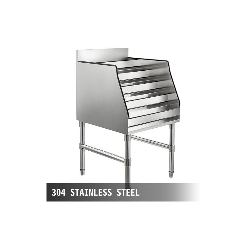 Alkoholipulloteline 304-ruostumaton teräs 5 tasoa 300x580x825 mm säädettävillä jaloilla