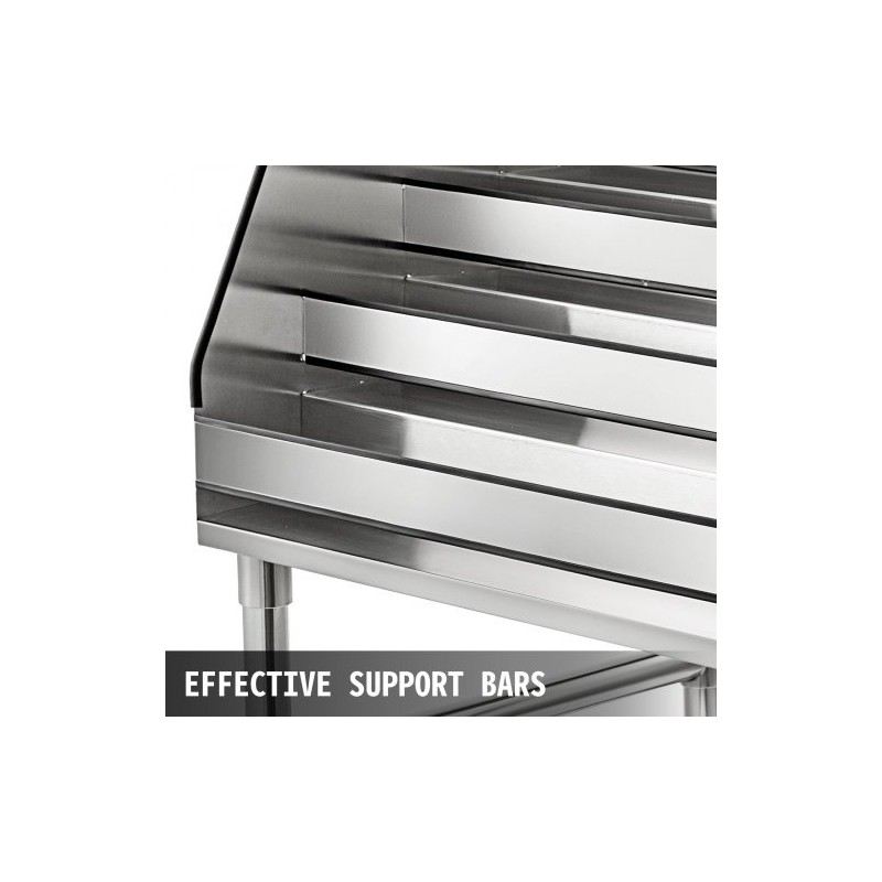 Alkoholipulloteline 304-ruostumaton teräs 5 tasoa 300x580x825 mm säädettävillä jaloilla