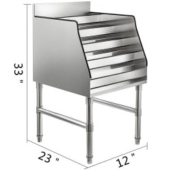 Alkoholipulloteline 304-ruostumaton teräs 5 tasoa 300x580x825 mm säädettävillä jaloilla