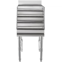 Alkoholipulloteline 304-ruostumaton teräs 5 tasoa 300x580x825 mm säädettävillä jaloilla