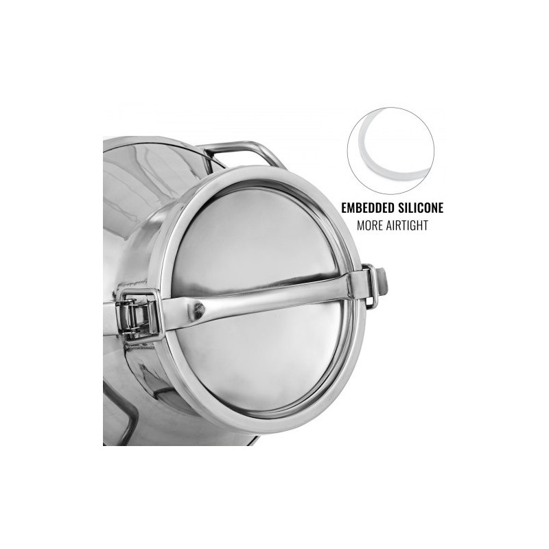 Maitotonkka 304 ruostumatonta terästä 20 l tiivis kansi silikonitiivisteellä kaksoissalpalukot