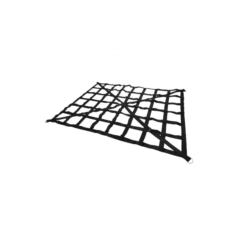 Kuormaverkko polyesteri 168×128 cm 500 kg avolavaan S-koukuilla hammaslukoilla