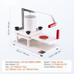 Manuaalinen hampurilaispihvimuotti elintarvikekelpoinen polyeteeni 1,5 kg syöttösäiliö 2 4 ja 5 tuumaa
