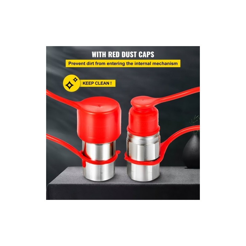 Hydraulinen tasopintainen pikaliitinsarja teräs 1/2 tuuman NPT 280 bar PVC-suojakannet