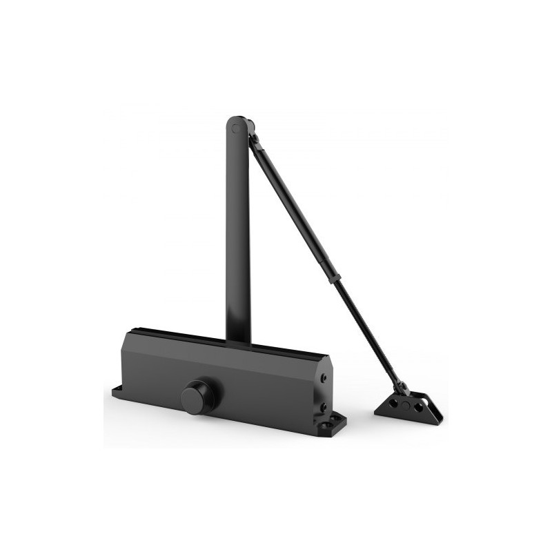 Hydraulinen oven suljin valualumiinirunko 120 kg säädettävä musta