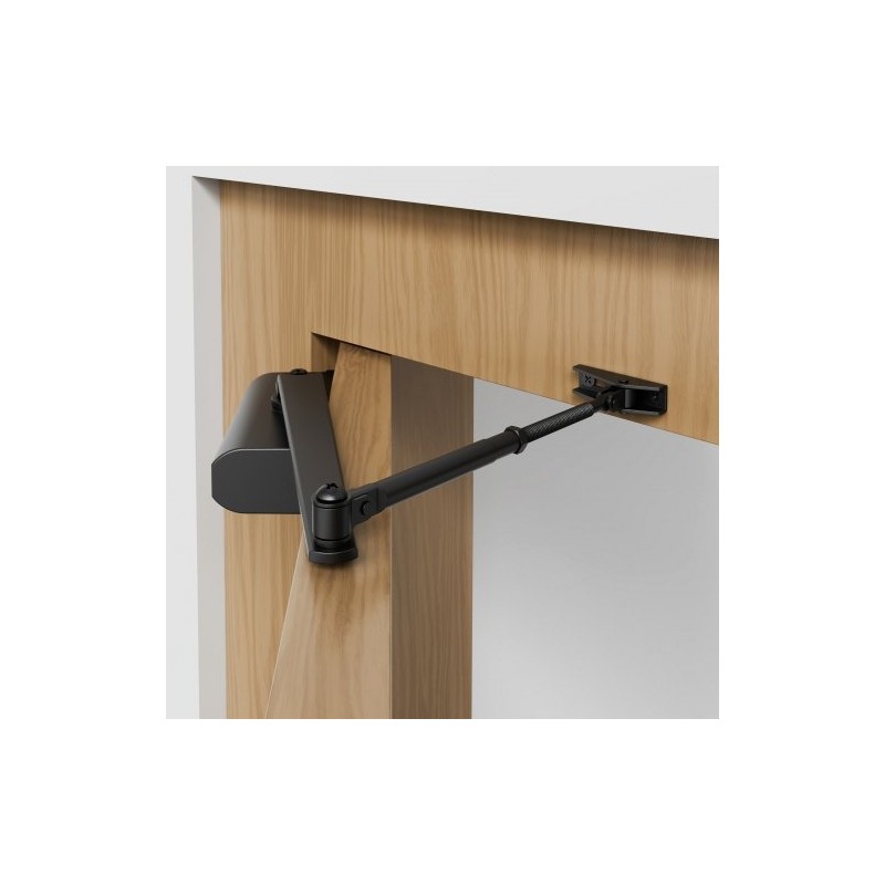 Hydraulinen oven suljin valualumiinirunko 85 kg kantavuus säädettävä sulkeutumisnopeus musta