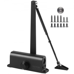 Hydraulinen oven suljin valualumiinirunko 85 kg kantavuus säädettävä sulkeutumisnopeus musta