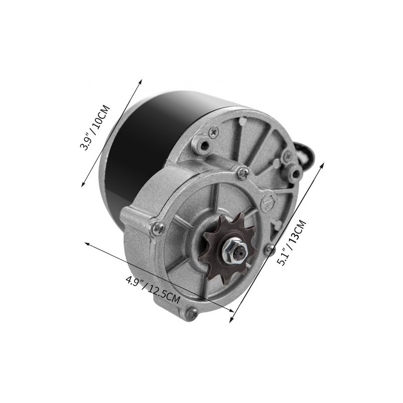 Harjallinen 24V 250W vaihdemoottori sähköajoneuvoihin sisältää ohjaimen ja ketjun