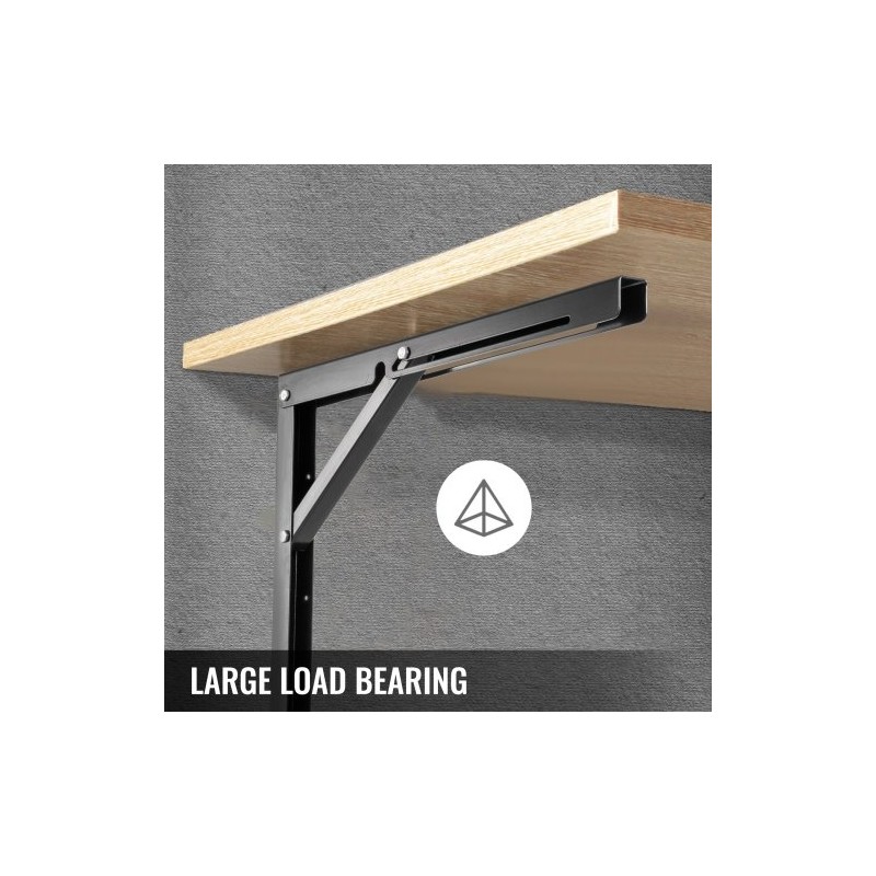 Taittuvat teräksiset hyllykannattimet 24 tuumaa 2 kpl kantavuus 500 paunaa