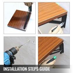 Taittuvat teräksiset hyllykannattimet 24 tuumaa 2 kpl kantavuus 500 paunaa