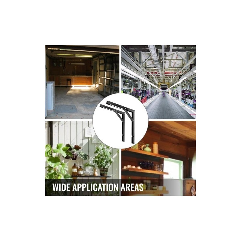 Taittuvat teräksiset hyllykannattimet 24 tuumaa 2 kpl kantavuus 500 paunaa