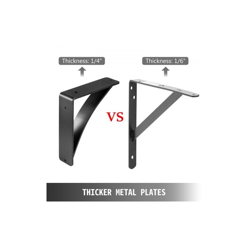 Teräksiset hyllykannattimet 2 kappaletta mattamusta kantavuus 450 paunaa hyllysyvyydelle 8,5–11 tuumaa