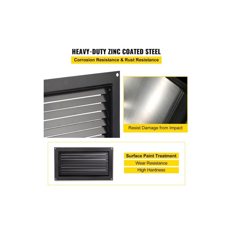 Ryömintätilan tulvaventtiili sinkkipinnoitetusta teräslevystä 406 x 813 mm seinäasennettava