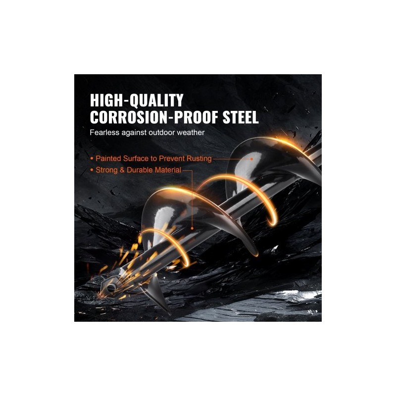 Puutarhan istutusporasarja 3 kpl PCM-teräs musta halkaisijat 38, 48 ja 77,6 mm