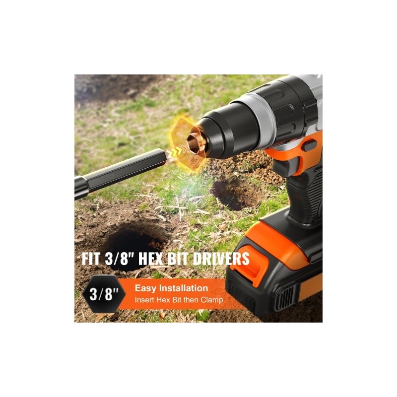 Puutarhan istutusporasarja 3 kpl PCM-teräs musta halkaisijat 38, 48 ja 77,6 mm