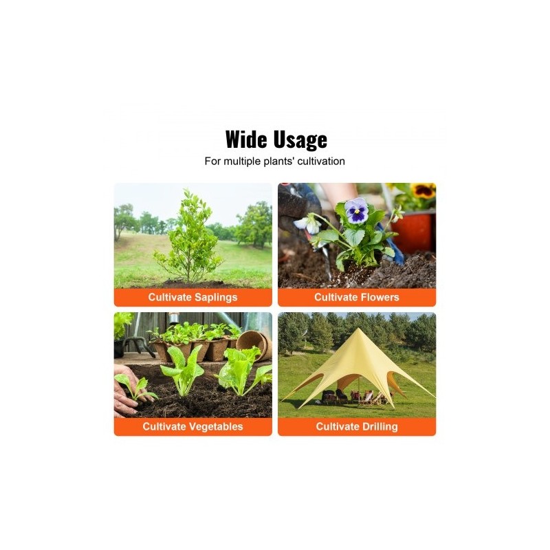 Puutarhan istutusporasarja 3 kpl PCM-teräs musta halkaisijat 38, 48 ja 77,6 mm