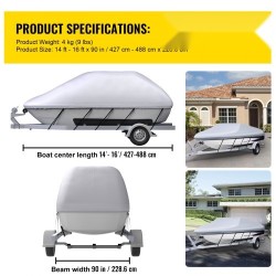 Venesuojapeite 210D polyesteri PVC-pinnoite V-runko 427–488 cm leveys enintään 229 cm