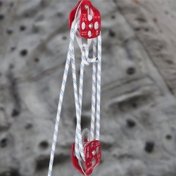 Kaksoisvetopyörä taljasarja taottu alumiini polyesteriköysi 12 mm 30 m 35 kN