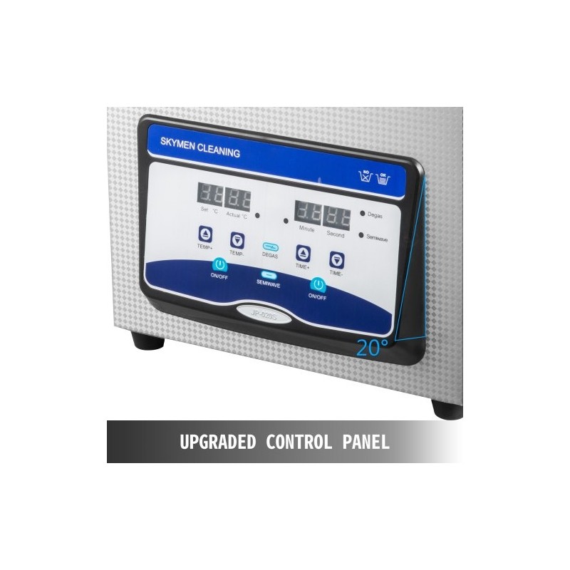 Ultraäänipuhdistin 6,5 l SUS304-ruostumaton teräs digitaalinen ohjauspaneeli kaasunpoisto lämmitys