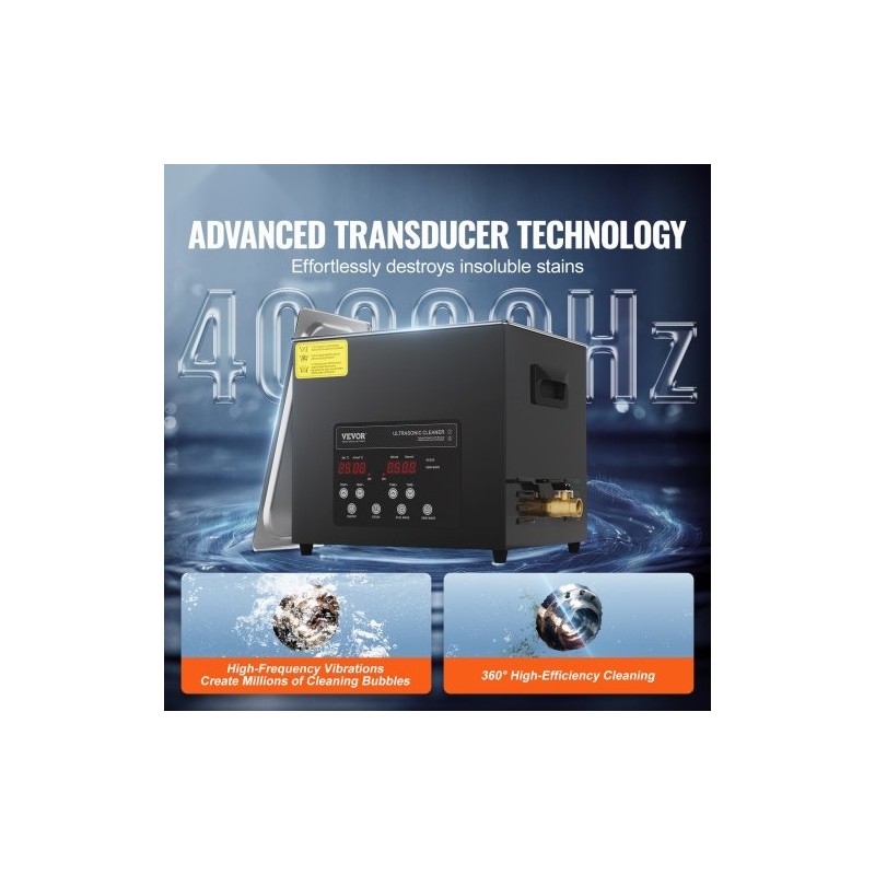 Ultraäänipesuri 10L ruostumattomasta teräksestä 40kHz 240W 600W lämmitys degasointi hellävarainen digitaalinen ajastin
