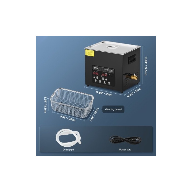 Ultraäänipesuri 10L ruostumattomasta teräksestä 40kHz 240W 600W lämmitys degasointi hellävarainen digitaalinen ajastin