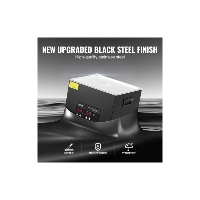 Ultraäänipesuri 15 l ruostumattomasta teräksestä 40 kHz 360 W 600 W lämmitys