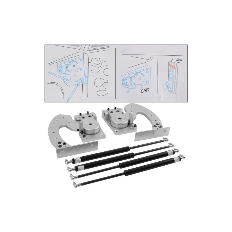 Pystysuuntainen oviasennussarja teräs pari saranaa neljä tukivartta yleissovitteinen autoihin