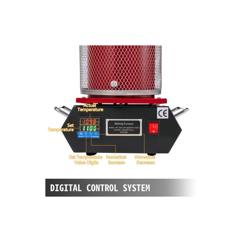 Sulatusuuni kahden kilogramman digitaalinen automaattinen jalometallien sulatukseen grafiittiupokas