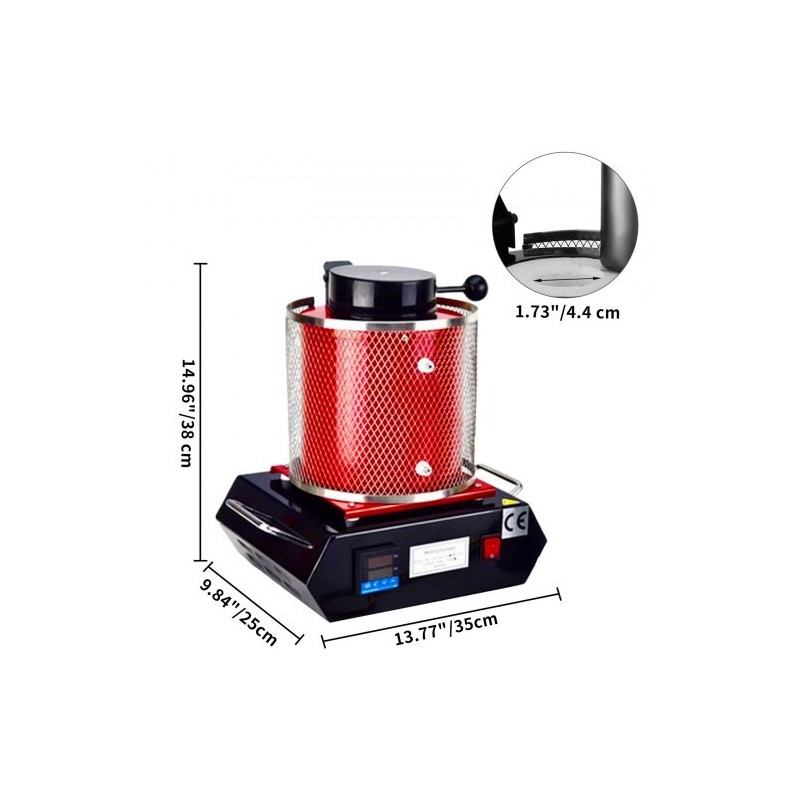 Sulatusuuni kahden kilogramman digitaalinen automaattinen jalometallien sulatukseen grafiittiupokas