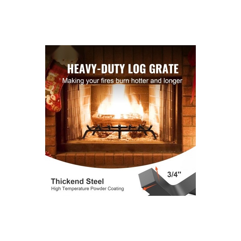 Takkaritilä 30-tuumainen jauhemaalatut 19 mm terästangot 6 jalkaa