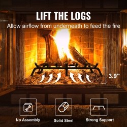 Takkaritilä 30-tuumainen jauhemaalatut 19 mm terästangot 6 jalkaa