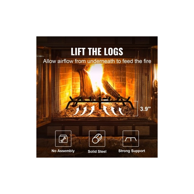 Takkaritilä 30-tuumainen jauhemaalatut 19 mm terästangot 6 jalkaa