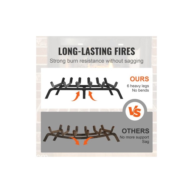 Tukkiritilä jauhemaalattua terästä 27-tuumainen 6 tukijalkaa takkaan ja puu-uuniin