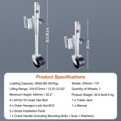 Aisatunkki pultattava hiiliteräsrunkoinen 89,7 cm 907 kg PP-pyörät kampi