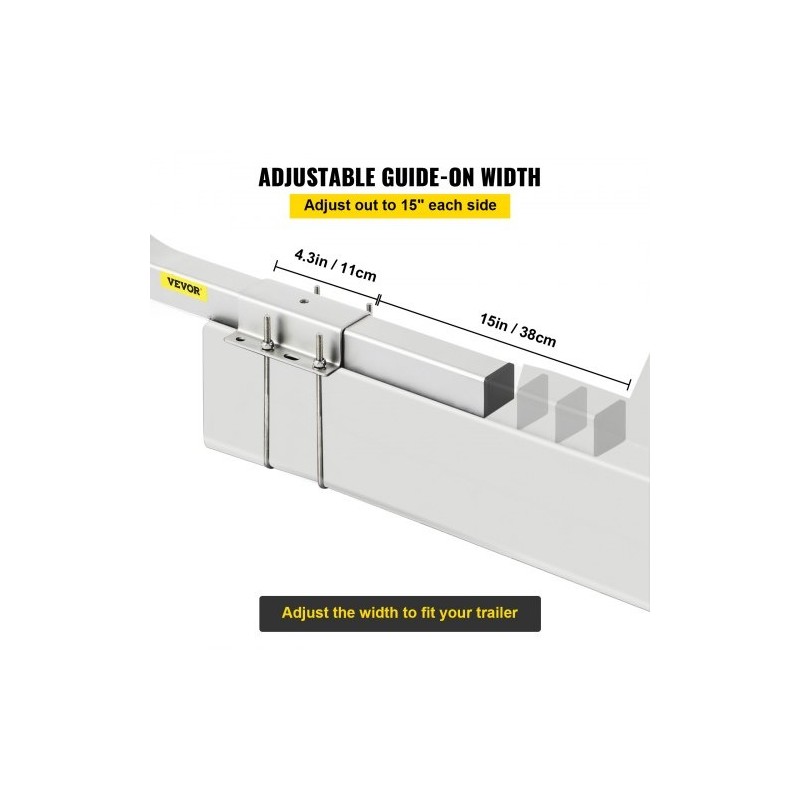 Säädettävä ohjainputkipari 22 tuuman PVC suojilla sinkitystä teräksestä venetrailereille