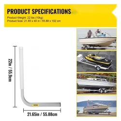 Säädettävä ohjainputkipari 22 tuuman PVC suojilla sinkitystä teräksestä venetrailereille