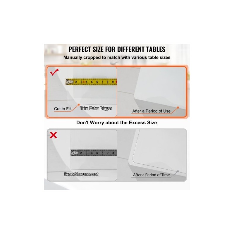 Läpinäkyvä PVC-muovinen pöydänsuoja 183 x 117 cm 1,5 mm paksu ruokapöydälle