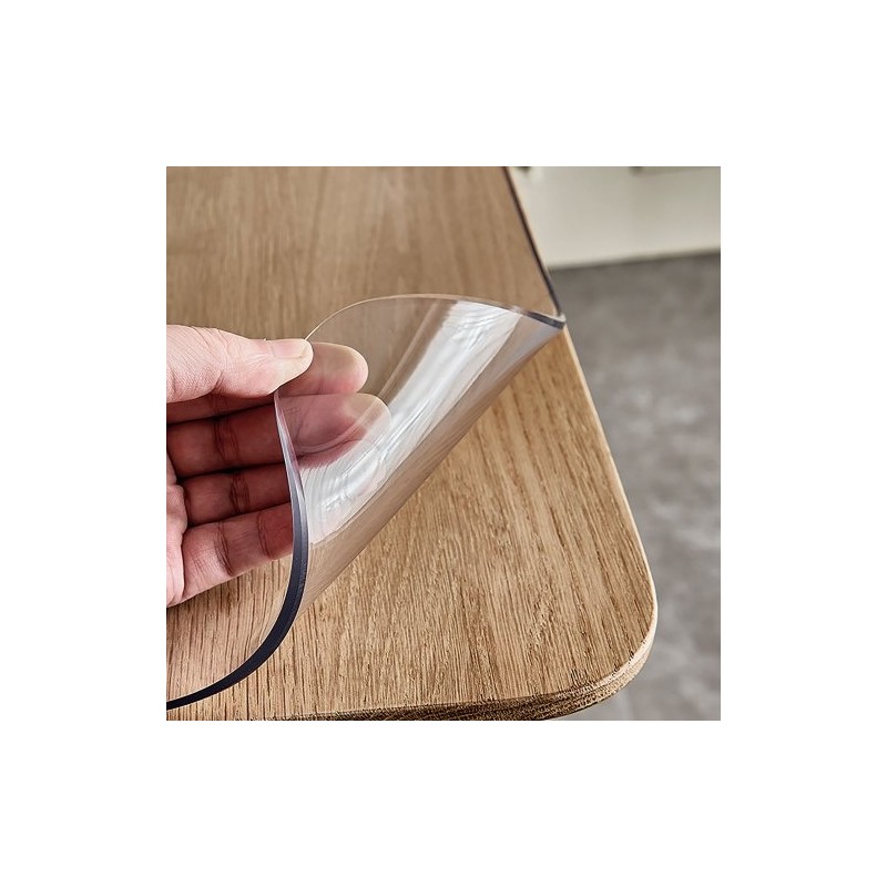 Läpinäkyvä PVC-muovinen pöydänsuoja 183 x 117 cm 1,5 mm paksu ruokapöydälle