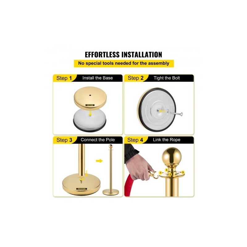 Jonotuspylvässetti ruostumattomasta teräksestä kaksi kultaisen väristä pylvästä puolentoista metrin punainen samettiköysi