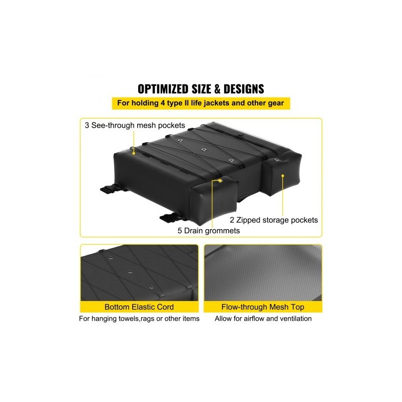 T-top-säilytyslaukku 600D Oxford-kangas sopii 4 pelastusliiville mukana roskapussi bimini- ja ponttooniveneisiin