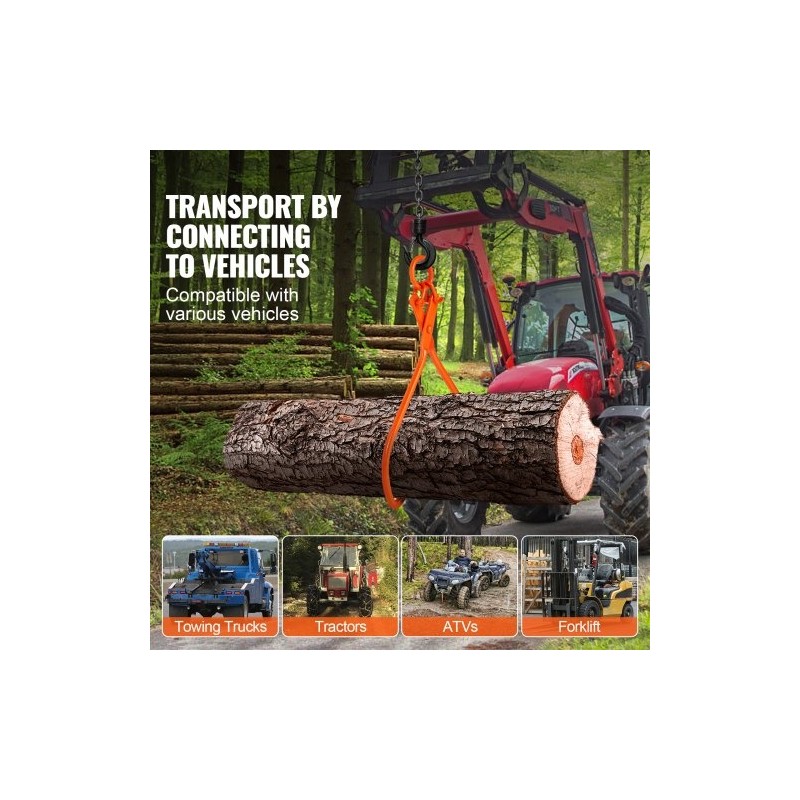 Puutavarapihdit teräksiset 32 tuuman tartunta 700 kg nostoon ja vetoon