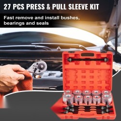 Holkkisarja 27-osainen 45 terästä holkkien ja laakereiden asennukseen autoihin