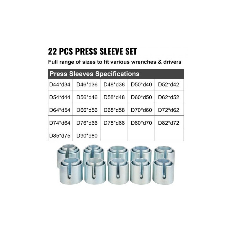 Holkkisarja 27-osainen 45 terästä holkkien ja laakereiden asennukseen autoihin