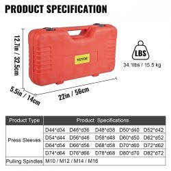 26-osainen holkki- ja vetopulttisarja 45-terästä puslien, laakereiden ja tiivisteiden asennukseen autoihin
