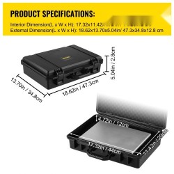 Vesitiivis polypropeeninen iskunkestävä suojakotelo 15,6 tuuman kannettavalle muokattavalla pehmusteella