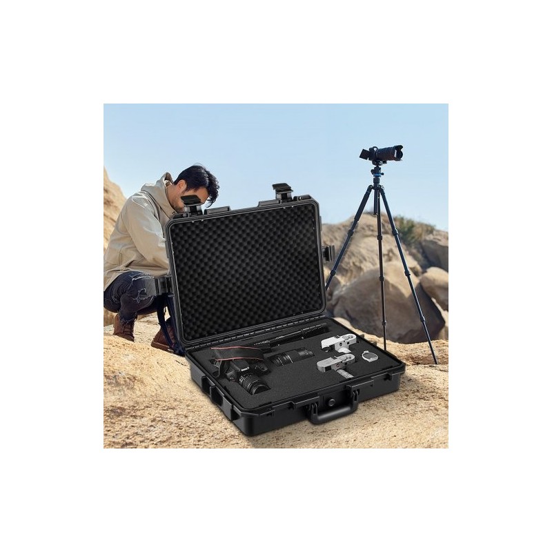 Vedenpitävä kovakotelo polypropeenikuorella muokattavalla vaahtosisuksella 46×36×13 cm 15–17 tuuman kannettaville